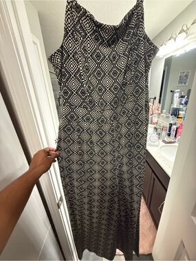torrid Black & White Geometric Maxi Jumpsuit